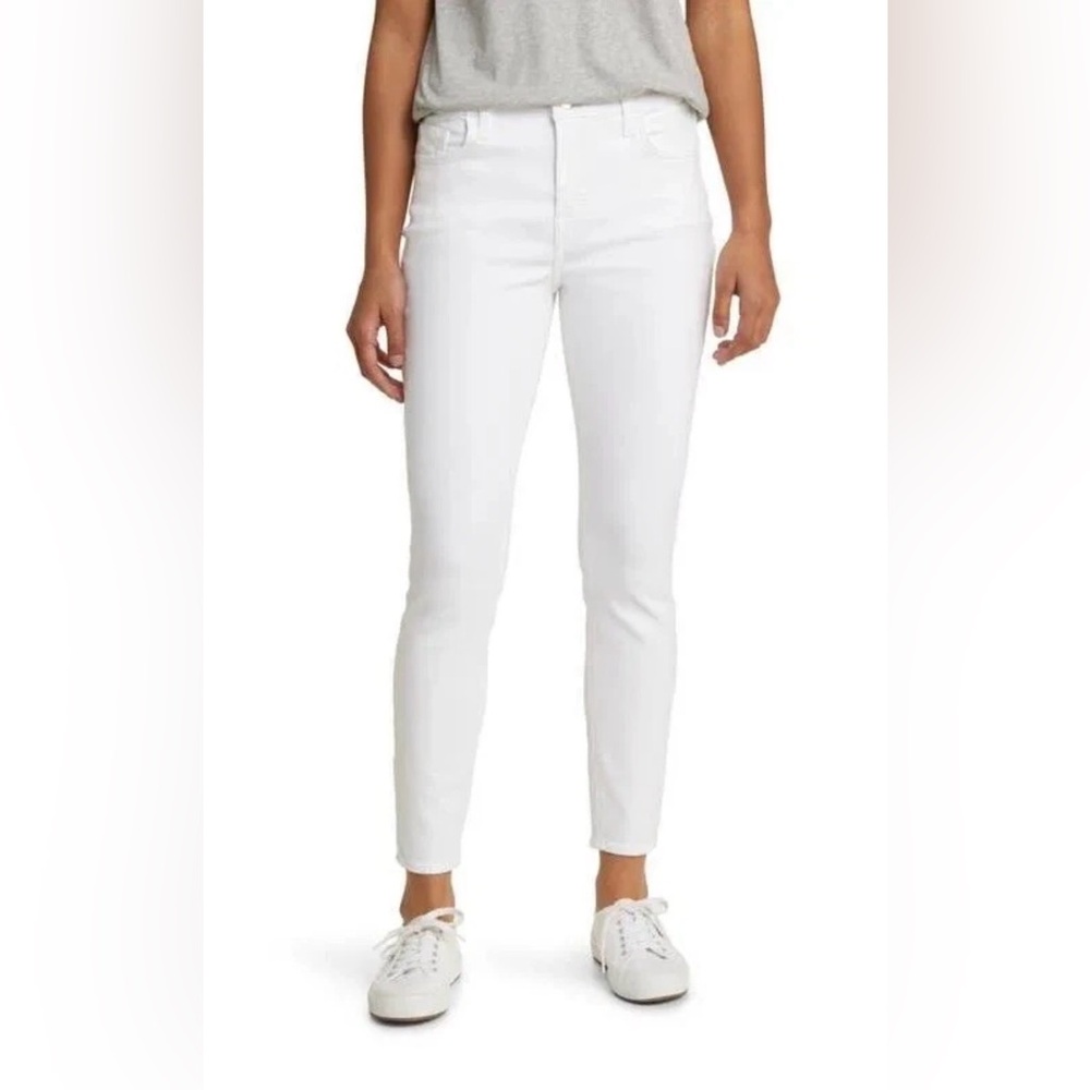 7 For All Mankind White Cropped Skinny Jeans(12)